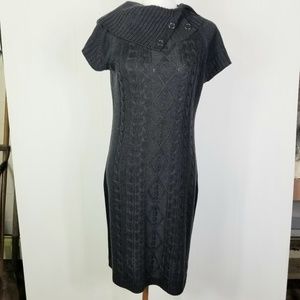 Calvin Klein charcoal knit dress size L Dark Academia